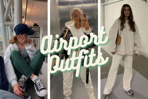 17 Airport Outfits That Are Cozy And Stylish - What Dress Code? Cozy Airport Outfit, Airport Attire, Sweatpants Outfits, Outfit Polyvore, Airport Outfits, Sweatpants Style, Airport Style, Airport Outfit, Dress Code