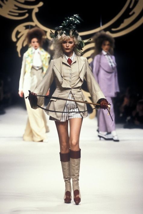 (99+) ‧₊˚ Vivienne Westwood SS95 – @archivedeluxe on Tumblr Vivienne Westwood Punk, Vivienne Westwood Fashion, Model Runway, Mode Punk, 90s Runway Fashion, Runway Fashion Couture, Vintage Runway, Mode Inspo, New Classic