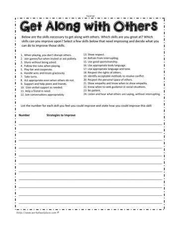 Getting Along with Others Getting Along With Others Worksheets, Getting Along, Discipline Books, Getting Along With Others, Planning Center, Relationship Worksheets, Friendship Skills, Counseling Tools, Social Skills Lessons