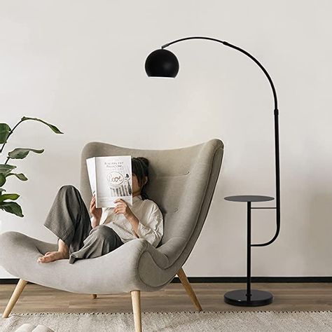 Black Table Lamps Living Room, Black Floor Lamp Bedroom, Standing Lights, Gooseneck Lamp, Modern Arc Floor Lamp, Curved Floor Lamp, Standing Lamps, Lamps For Living Room, Industrial Floor Lamps