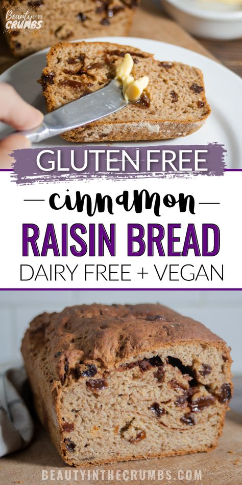 Raisin Bread Recipe Homemade, Gluten Free Cinnamon Raisin Bread, Raisin Bread Recipe, Cinnamon Raisin Bread Recipe, Gluten Free Cinnamon, Best Gluten Free Bread, Pan Sin Gluten, Cinnamon Raisin Bread, Gluten Free Recipes Bread