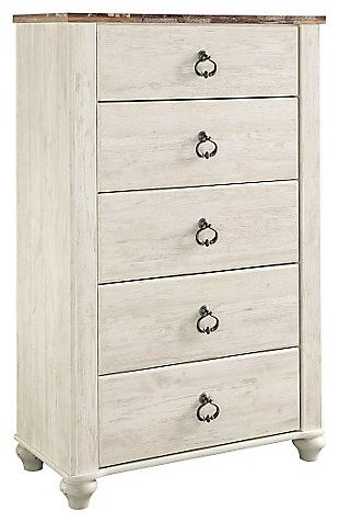 Willowton Chest of Drawers, , large Queen Sleigh Bed, Antique White Paints, Sleigh Bedroom Set, Contemporary Dresser, White Chest Of Drawers, Queen Panel Beds, Painted Chest, Bedroom Chest, White Chests