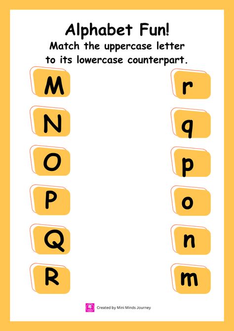 Uppercase lowercase letters matching worksheet for kids toddlers nursery kindergarten jkg lkg toddlers nursery kindergarten jkg lkg moms parents Teachers school activity sheet Matching Capital And Lowercase Letters, Capital And Small Letters Activities, Letter Matching Worksheet, Letters Activities, Capital And Small Letters, Matching Worksheets, Worksheet For Kids, Small Letter, Alphabet Matching