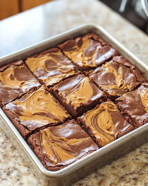 Indulge in rich, gooey Peanut Butter Brownies, the ultimate treat with a crisp top and fudgy center. Easy to make and irresistibly delicious! #Dessert #Baking #Brownie #PeanutButter #SweetTreats Pb2 Brownies, Peanut Butter Brownie Recipes, Easy Peanut Butter Brownies, Brownies With Peanut Butter Frosting, Peanut Butter Chocolate Brownies, Brownies With Peanut Butter, Peanut Butter Brownies Recipe, Butter Bars Recipe, Peanut Butter Bars Recipe