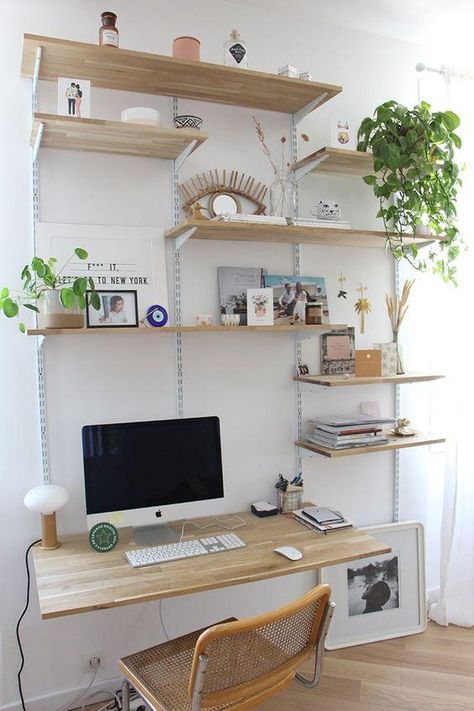 Office Design Diy, Ikea 2015, Modern Office Decor, Small Home Office, The Desk, Home Office Space, Home Office Organization, Office Inspiration, Boho Wall Decor