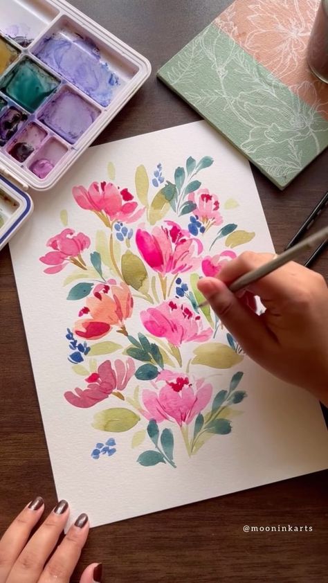 PRIYANKA | Watercolor & Gouache on Instagram: “The Meadow & Wildflowers 🌸🌷🍃🌱 . . . . Watercolor - @thoovi.arts ❤️ Brushes - @silverbrushltd @princetonbrush 🍃💜 . . . #watercolour…” Watercolor Flower Garden, Meadow Wildflowers, Gouache Flowers, Wildflowers Watercolor, Watercolour Ideas, Watercolor Gouache, Sketchbook Illustration, Watercolor Sketchbook, Colour Ideas