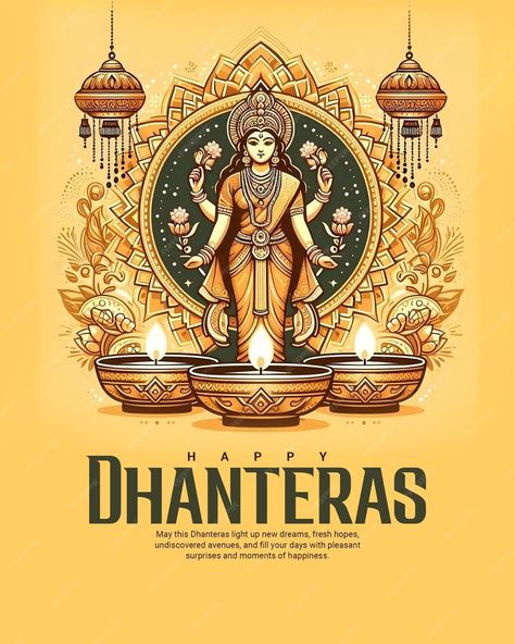 Happy Dhanteras and Dhanatrayodashi with Diwali celebration Social Media Post Template Banner | Premium AI-generated PSD Dhanteras Post, Festival Pics, Diwali Vibes, Happy Dhanteras, Social Media Post Template, Diwali Celebration, Free Business Card Mockup, Business Card Maker, Poster Invitation