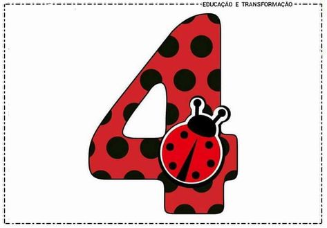 Ladybug Numbers, Baby Cartoons, Number Clipart, Ladybug Cartoon, Miraculous Ladybug Party, Ladybug Cupcakes, Butterfly Art Drawing, Birthday Decorations At Home