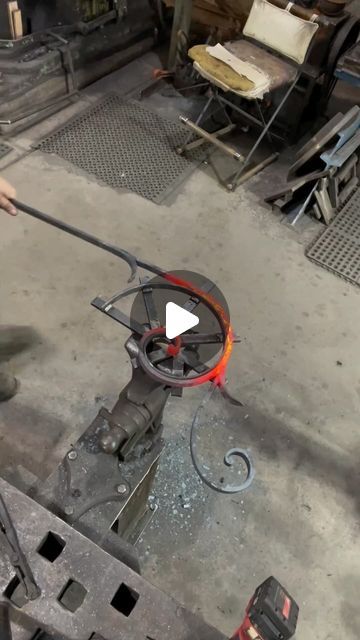 Innovation Forge on Instagram: "-Scrollwork-
A jump weld and bending of some of the scroll assemblies.

Since I’m making a stack of these I use the @evolutionpowertools_usa miter saw to trim the parts to length after the previous welds and make the scarf at the same time. 

Since I only have two hands and the parts are big I jump weld on the powerhammer so I can hold both ends. 

The jig was created specifically for this project by hand, and is key to being efficient when you are making more then two matching scrolls. 

#craft #trade #smith #blacksmiths #ferreiro #demirci #seppä #fabbro #metalartist #ferronnerie #forgeron #smed #smide #Schmieden #blacksmithart
#herrero #herreriaartistica #ornamentaliron" Welding Jig, Miter Saw, Blacksmithing, Bending, Will Smith, Two Hands, Trim, Key, Instagram