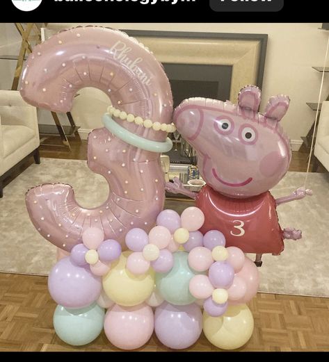 Peppa Pig Balloon Bouquet, Peppa Pig Balloon Decoration, Peppa Pig Balloon Column, Peppa Pig Birthday Balloons, Peppa Pig Balloon Stack, Pepa Pig Birthday Decoration For Girl, Peppa Pig Simple Decoration, Peppa Pig Balloons, Baby Reveal Cakes