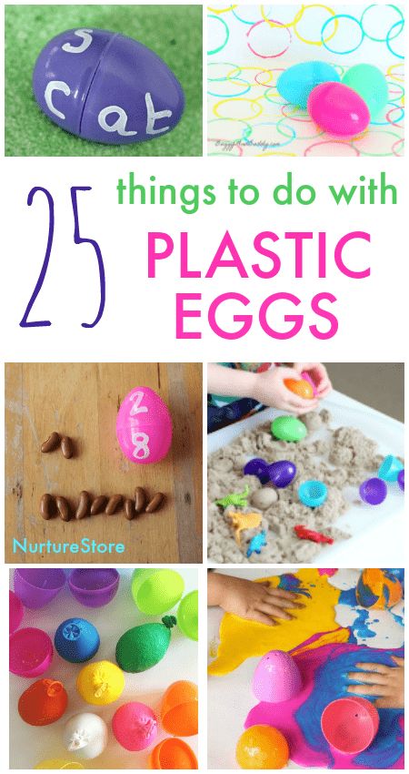 25 fabulous ways to use plastic eggs this spring! Use them for math, literacy, art and sensory with preschool and kindergarten kids! #plasticeggs #preschool #toddlers Plastic Egg Activities Toddlers, Plastic Eggs Activities, Plastic Easter Egg Activities, Plastic Easter Egg Ideas, Plastic Egg Activities, Easter Learning Activities, Egg Activities, Easter Egg Activities, Easter Activities For Preschool