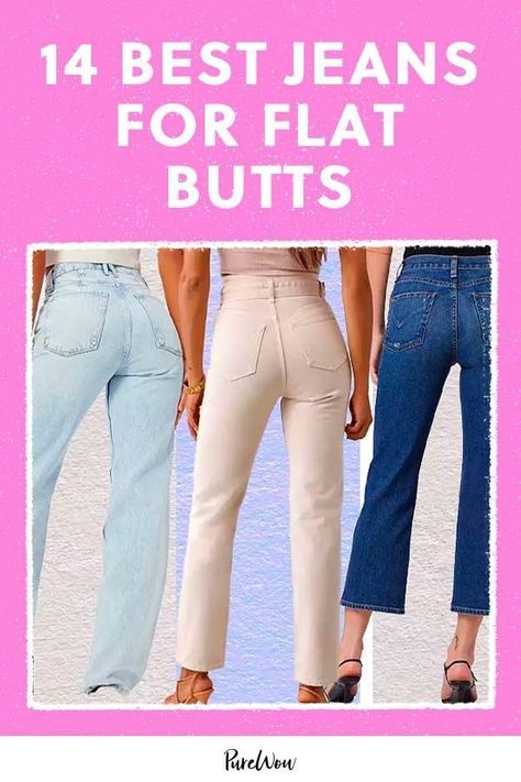 But Lifting Jeans, Best Pants For Flat Bottoms, Jeans That Make Your But Look Good, Flat Buttocks Outfits, Jeans For Flat Butts, Bum Outfit, Shrink Jeans, Turkey Neck, Best Jeans For Women