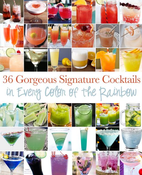 Gorgeous Signature Cocktails In Every Color Of The Rainbow - BuzzFeed Mobile Boozy Deserts, Fresh Fruit Recipes, Non Alcoholic Cocktails, Signature Cocktails, Alcohol Drinks, Snacks Für Party, Wedding Drink, Every Color, Signature Drinks