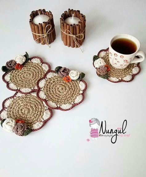 Crochet Xmas Gifts, Crochet Fish Patterns, Crochet Lovey Free Pattern, Crochet Mug Cozy, Crochet Placemat Patterns, Crochet Coasters Free Pattern, Crochet Fish, Crochet Fairy, Cup Plate