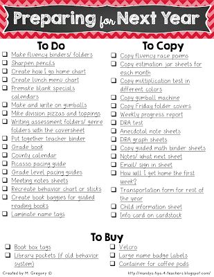 Preparing for Next School Year NOW! Beginning Of Year Checklist For Teachers, Teacher Back To School Checklist, 1st Year Teacher Checklist, Back To School Checklist For Teachers, Year Checklist, Eoy Activities, Teacher Checklist, First Year Teaching, Teaching Second Grade