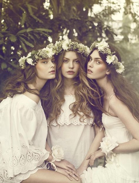 hair flowers Wedding Hairstyles And Makeup, Isabeli Fontana, Hippie Wedding, Bohemian Bride, Wedding Boho, Flower Crowns, White Dresses, Wedding Hair And Makeup, 인물 사진