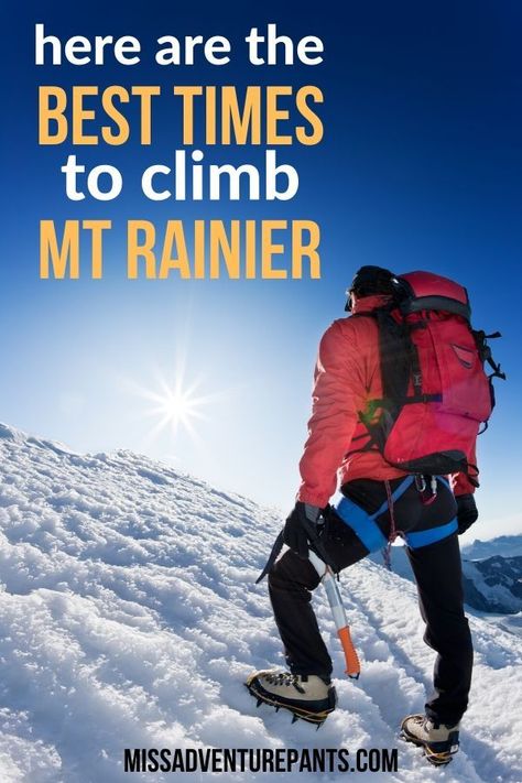 The Mt. Rainier climb changes with the seasons. Here are the pros of cons of making this adventure in the spring, summer, and fall. #rainier #mountaineering #missadventurepants Comfortable Camping, Hiking Training, Hiking Workout, Hiking Destinations, Adventure Vacation, Mt Rainier, Ice Climbing, Camping Spots, Winter Camping