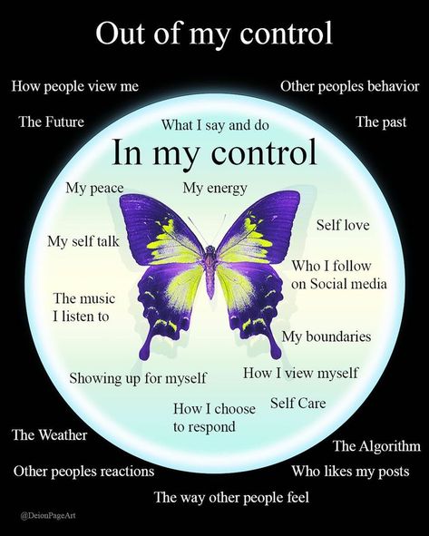 Deion on Instagram: “Drop a 🦋 if this is helpful. What’s in my control vs what’s not in my control. To embrace a life of peace and calm we must become more…” In My Control, Out Of My Control, Power Of Gratitude, Money Problems, Money Dance, In Flames, Money Origami, His Office, Letter To Yourself