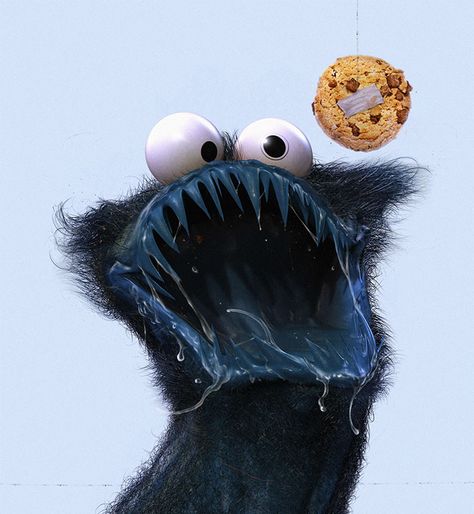 Cookie Monster From Sesame Street Hey Arnold Characters, Ned Flanders, Mario E Luigi, Cartoon Network Characters, Realistic Cartoons, Talking Animals, Peter Griffin, Famous Cartoons, Jessica Rabbit