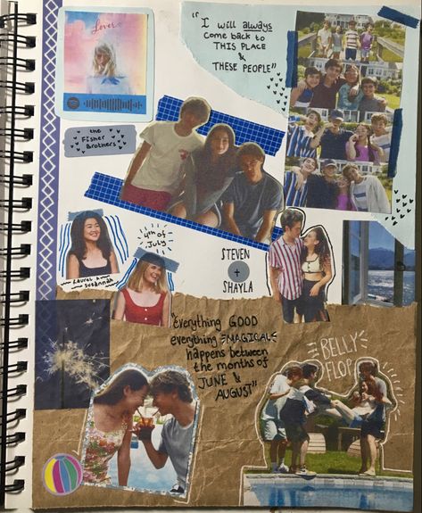 Tsitp Scrapbook, Film Photo Scrapbook, The Summer I Turned Pretty Journal Page, Memory Album Ideas Scrapbook, The Summer I Turned Pretty Scrapbook, The Summer I Turned Pretty Journal, Scrapbook Movie Page, Scrapbook Ideas College, Scrapbook Summer Ideas