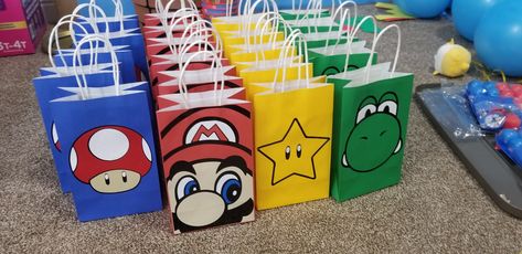 Mario Theme, Loot Bags, Super Mario, 1st Birthday, Mario, Birthday