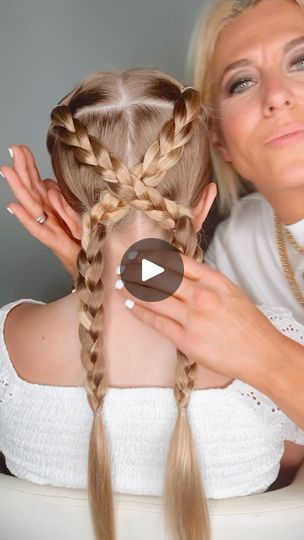 CUTEST BRAID HAIRSTYLE | Audrey and Victoria ❤️ I added the audio to this Victoria as I was watching Victoria play out front, so if you hear lots of kids behind me… That’s why! 😊🥰 #hairtutorial #braidstyles | Mom Generations | Mom Generations · Original audio Toddler Hairstyles Girl Long Hair, Wavy Haircuts Medium, Criss Cross Braids, Hair Ideas For Kids, Children Hair Styles, Cross Braids, Pretty Long Hair, Girls Haircuts, 200k Views