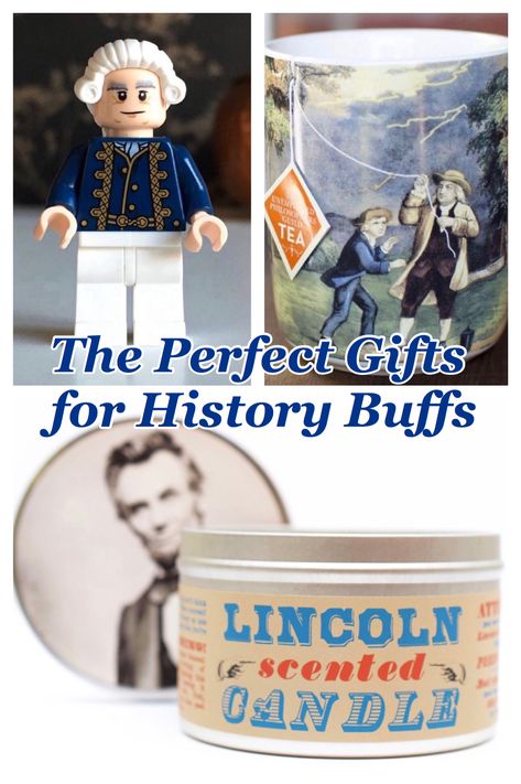 Gift ideas for history lovers to read, drink, and smell. History Buff Gifts, Gifts For History Lovers, Ancestry Dna Kit, Christmas History, Tea Labels, Gifts For History Buffs, Anthony Anderson, American Gifts, Us History