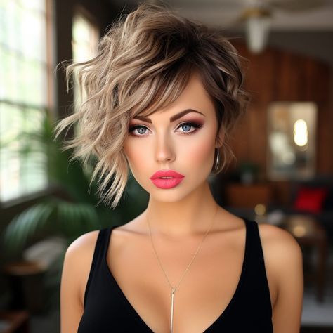 37 Cute And Easy To Do Short Messy haircuts For 2024 Trendy Pixie Haircut 2024, Trendy Hair 2024, Women’s Short Hair, Blonde Bob With Dark Roots, Chemo Haircut, Short Hair Choppy, Short Edgy Hairstyles, Modern Pixie Haircut, Esther Quek