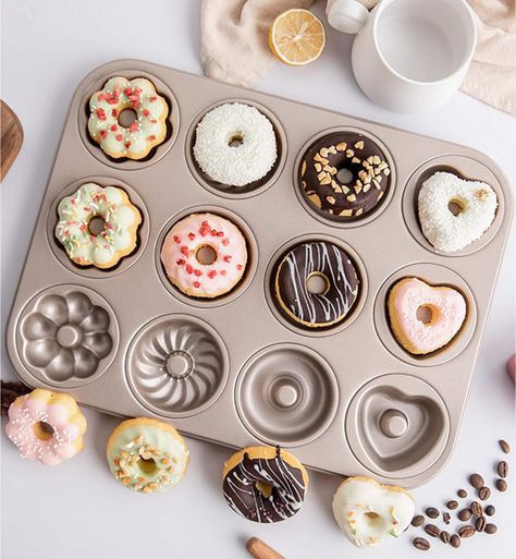 Donut Baking Pan, Donut Pan, Deserts Easy, Bread Oven, Biscuit Bread, Baking Tray, Home Bakery, Baked Donuts, Mini Donuts