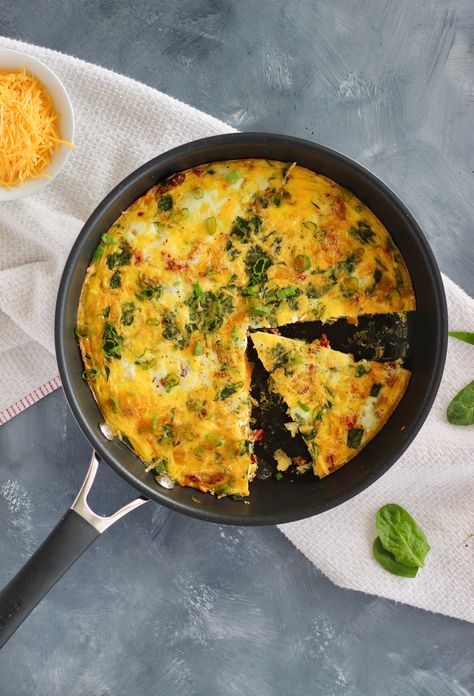 If you have a bunch of veggies lying around, you’re in luck! This Vegged-Out Egg Frittata highlights the perfect pairing between fresh eggs and colorful vegetables. Try making this for a filling breakfast, a star dish of a brunch get-together or for meal prepping. #eggdishes #easyrecipes #vegetarian #CheerfulChoices Leek And Potato Recipes, Potato Recipe For Kids, Breakfast Zucchini, Egg Frittata Recipes, Squash Breakfast, Squash Frittata, Egg Frittata, Tomato Egg, Pan Shrimp