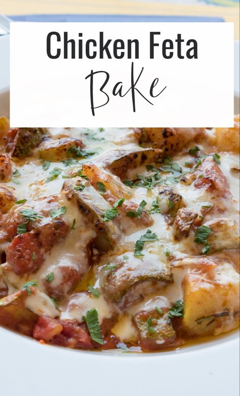 Block Feta Recipes, Chicken Feta Recipes, Chicken Feta Pasta, Feta Bake, Gina Livy, Bake Pasta, Pasta Tiktok, Baked Feta Recipe, Chicken Tray Bake