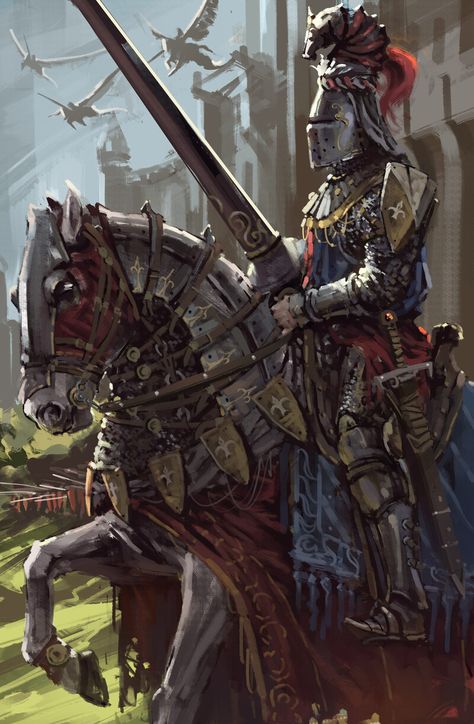 Bretonnian Knight, Grail Knight, Warhammer Fantasy Roleplay, Art Games, Fantasy Battle, Knight In Shining Armor, Warhammer Art, The Elder Scrolls, Knight Art