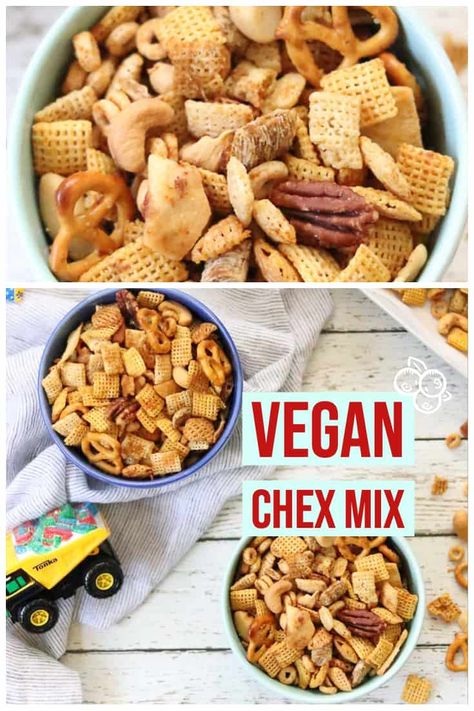 Vegan Chex Mix Recipe, Vegan Chex Mix, Vegan Copycat, Chex Mix Recipe, Lunchbox Recipes, Snacks Vegan, Vegan Party Food, Vegan Worcestershire Sauce, Vegan Snack Recipes