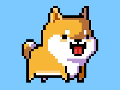 Shiba Dog, Beauty Drawings, Illustration Art Kids, Dog Games, Illustration Art Girl, Pixel Art Design, 16 Bit, Dog Illustration, 8 Bit