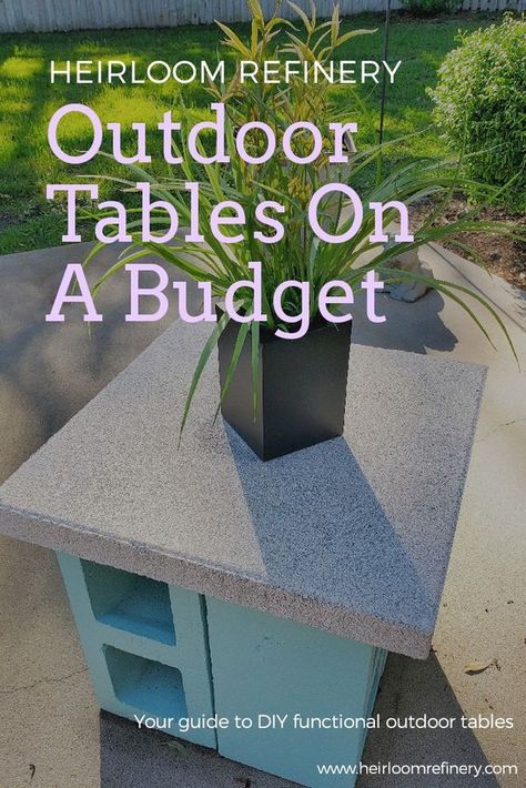 Cinder Blocks Diy, Cinder Block Furniture, Diy Outdoor Table, Outdoor End Tables, Patio Diy, Diy Outdoor Decor, Outdoor Diy Projects, Diy Deck, Backyard Diy Projects