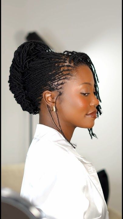 French Roll on Microlocs 😍 French Roll On Locs, Microloc Hairstyles For Wedding, Sisterlocks Bun Styles, Micro Locs Wedding Hairstyles, French Roll Loc Style, Loc French Roll, French Roll Braids, French Roll Black Women, Microlocs On Fine Hair