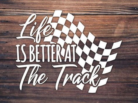 Racing Crafts, Checkered Flag Decal, Dirt Track Racing Shirts, February Goals, Cup Vinyl, Hat Quotes, Space Decals, Racing Party, Racing Tattoos