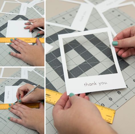 Learn how to print and create your own polaroid style thank you cards! Diy Pockets, Diy Polaroid, Father Of The Groom Gift, Polaroid Diy, Photo Cards Diy, Handmade Photo Frames, Cabin Trip, Father Of The Groom, Handmade Bouquets