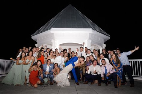 Final group shot of wedding guests at night on the roof of the Pelican Grand Beach Resort in Fort Lauderdale Florida Wedding At Night, Pelican Grand Beach Resort, Beach Resort Wedding, Fort Lauderdale Wedding, Florida Destinations, Destin Florida Wedding, Fort Lauderdale Florida, Resort Wedding, Wedding Guests