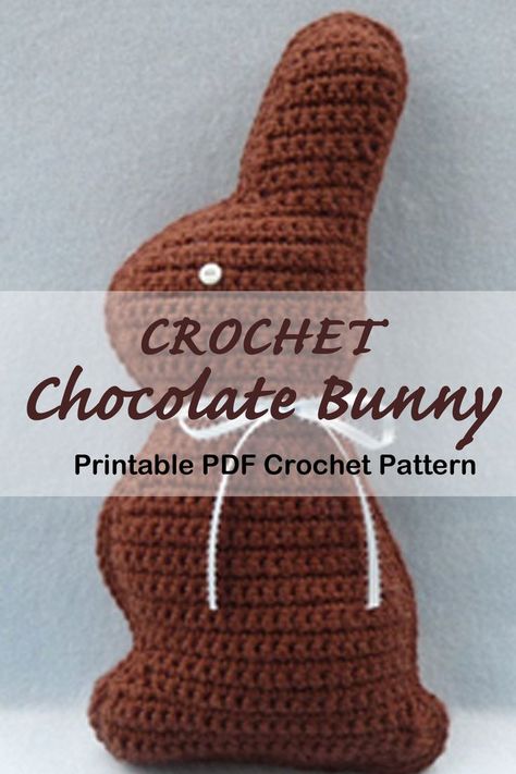 Chocolate Bunny Crochet Pattern Free, Crochet Bunny Peep, Spring Time Crochet Ideas, Crochet Easter Decorations Patterns Free, Free Crochet Peeps Pattern, Crochet For Easter Free Pattern, Crochet Chocolate Bunny, Quick Easter Crochet Patterns Free, March Crochet Projects