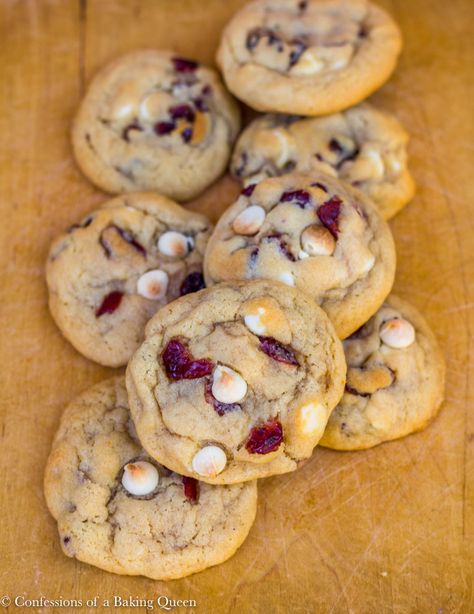 Double White Chocolate Cranberry Cookies are thick, chewy, moist cookies filled with White Chocolate Pudding, Dried Cranberries & White Chocolate Chips! Perfect for your Homemade Gift Box or Christmas Cookie Box! #cookies #homemadegift #christmascookie #dessert #christmasrecipe #puddingcookies Christmas Baking Recipes Easy, Cranberry White Chocolate Chip Cookies, Chocolate Cranberry Cookies, Best Cookie Recipe Ever, Christmas Baking Easy, Cranberry White Chocolate, White Chocolate Cranberry Cookies, Chocolate Cranberry, Winter Baking