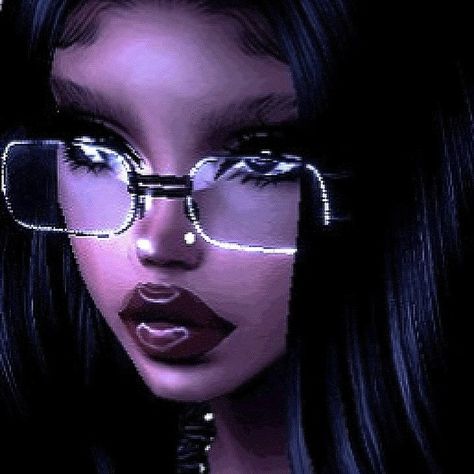 Profile Picture Black Woman, Imvu Pfp Aesthetic, Black Characters Pfp, Black Imvu Girl, Purple Profile Picture, Cute Pfp Girl, Imvu Pfp, Imvu Girl, Pfp Girl