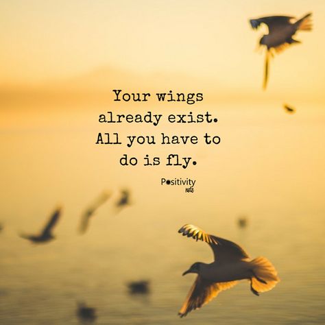 Your wings already exist. All you have to do is fly. #positivitynote #positivity #inspiration Positivity Notes, Wings Quotes, High Quotes, Motivation Funny, Fly Quotes, Bear Quote, Inspirational Quotes About Strength, A Course In Miracles, Funny Life