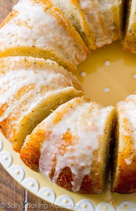 Lemon Poppy Seed Bundt Cake Recipe, Poppy Seed Bundt Cake, Lemon Poppyseed Cake, Poppy Seed Cake, Lemon Bundt Cake, Sally's Baking, Lemon Poppy Seed, Lemon Poppy, Barefoot Contessa