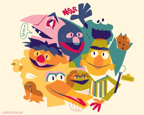 Glen Brogan Tenacious D, Sesame Street Muppets, Sesame Street Characters, Fraggle Rock, The Muppet Show, The Muppets, Affinity Designer, Jim Henson, Wassily Kandinsky