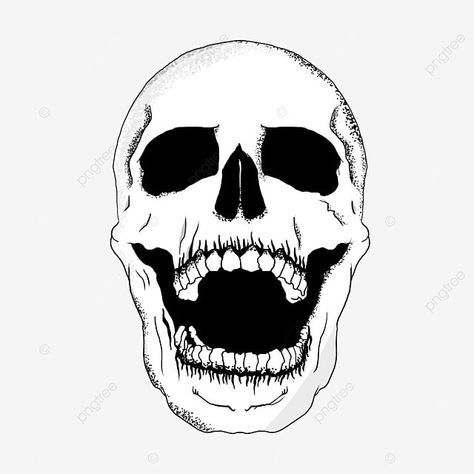 Skull Open Mouth Drawing, Skull Open Mouth, Open Mouth Drawing, Drawing Mouth, Skull Template, Teeth Illustration, Screaming Skull, Cartoon Skull, Black Background Design