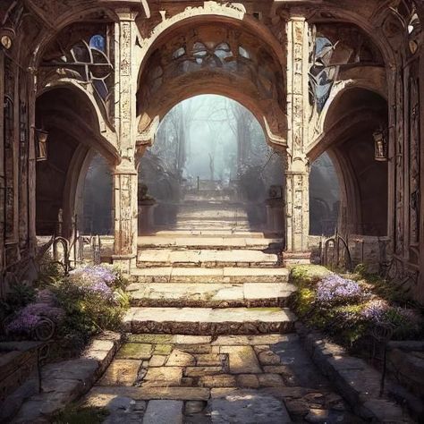 Fantasy City Street, Manhwa Castle, Scary Tales, Fantasy Background, Entrance Design, Fantasy City, Fantasy Castle, Fantasy Setting, Dreamy Room