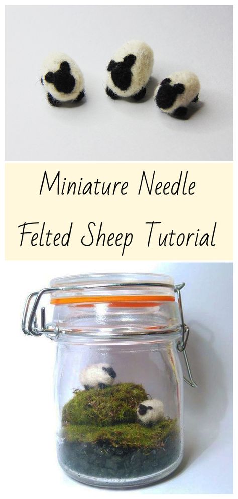 Miniature Needle Felted Sheep Tutorial – Hollie's Hobbybox Miniature Sheep, Felt Tutorial, Felt Animal Pattern, Felted Sheep, Needle Felting Tutorial, Needle Felting Diy, Dollhouse Miniature Tutorials, Needle Felting Tutorials, Felt Bunny