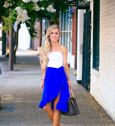 Royal Blue Bodysuit Outfit, White Body Suit Outfit, Blue Mini Skirt Outfit, Royal Blue Mini Skirt, Body Suit Outfit, Royal Blue Skirt, White Body Suit, Royal Blue Skirts, Suit Outfit