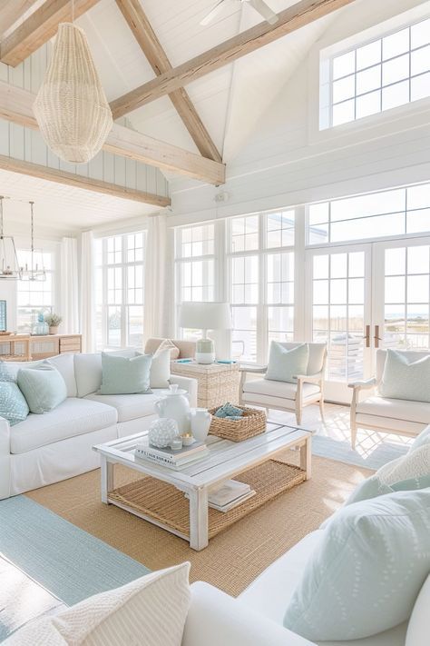 Beach House Interior Living Room, Sea Apartment, Camelot Castle, Beach House Living Room, Beach House Interior Design, Coastal House, Dream Life House, House Living Room, Dream Beach Houses